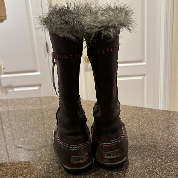 SOREL CATE THE GREAT LADIES BROWN GRAY WINTER SKI SNOW BOOTS-6M-1927-059 - Picture 6 of 14